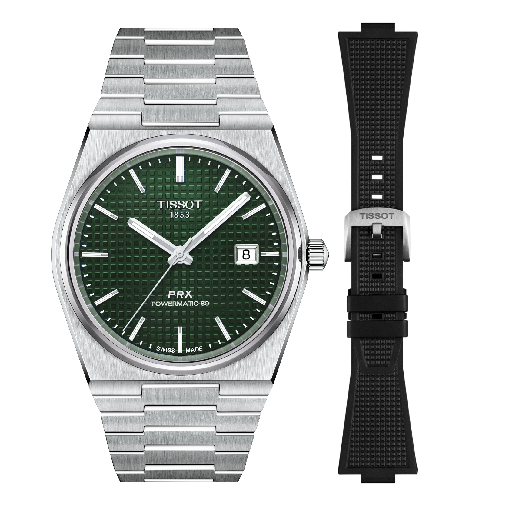 Tissot PRX Powermatic 80 Set + Kautschuk Band