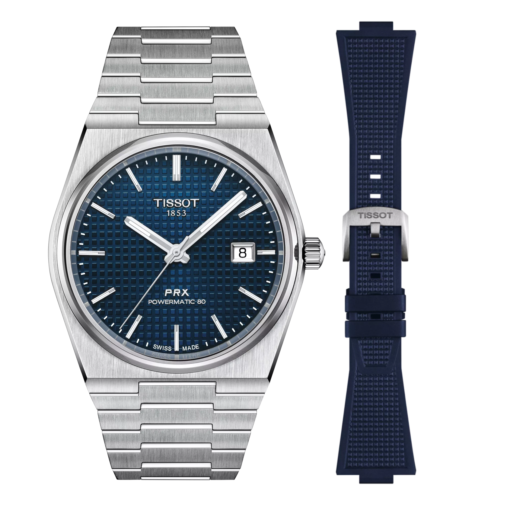 Tissot PRX Powermatic 80 Set + Kautschuk Band