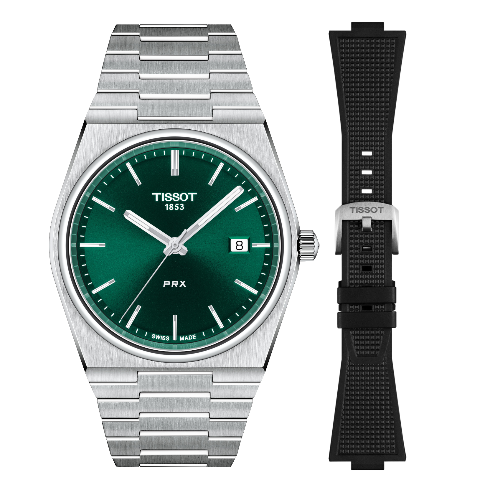 Tissot PRX Set + Kautschuk Band