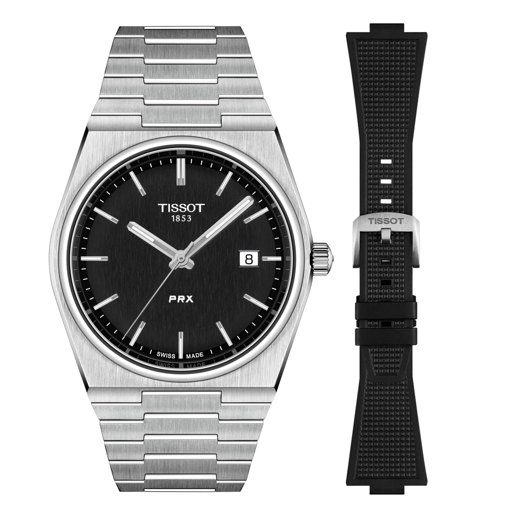 Tissot PRX Set + Kautschuk Band