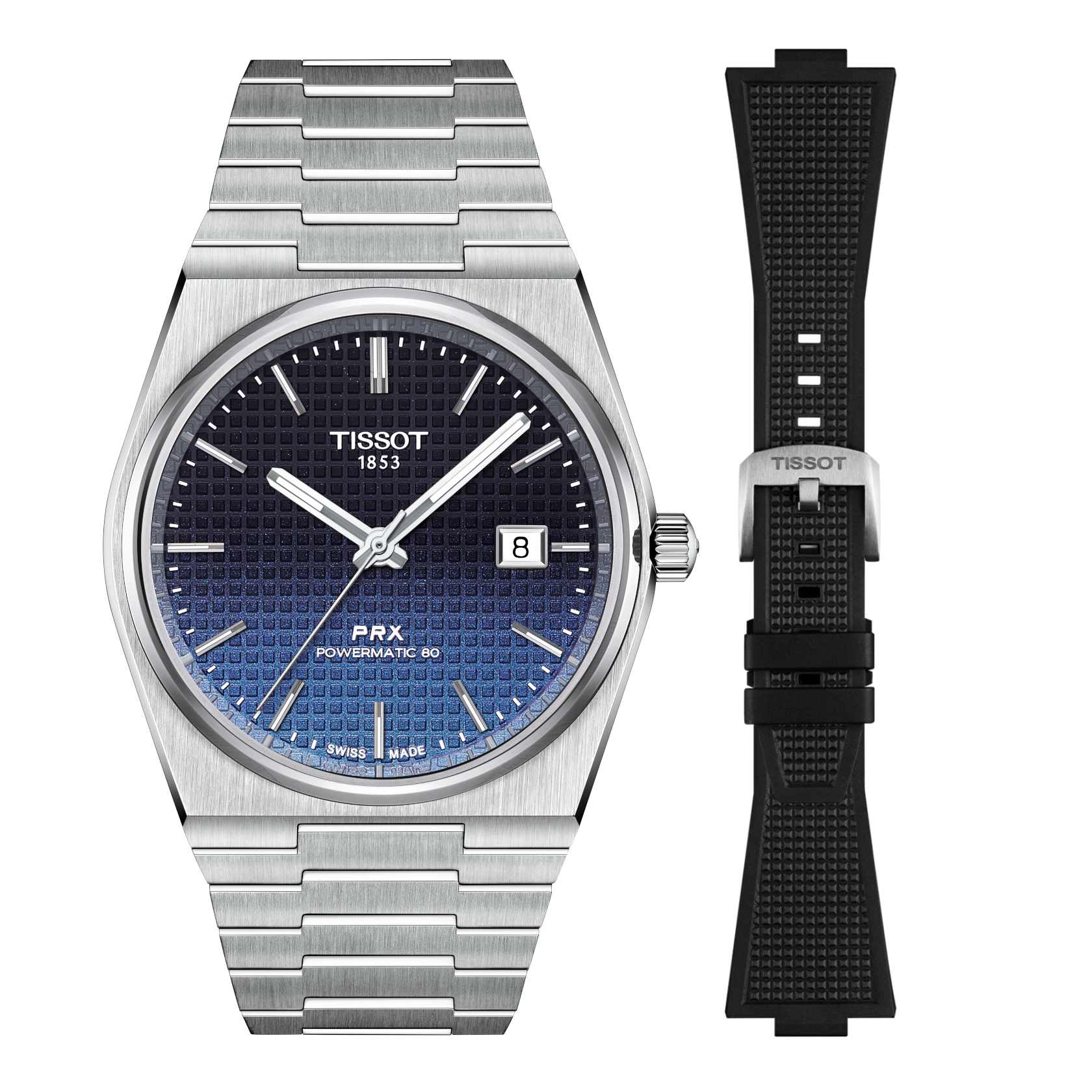 Tissot PRX Powermatic 80 40mm Gradient Set + Kautschuk Band