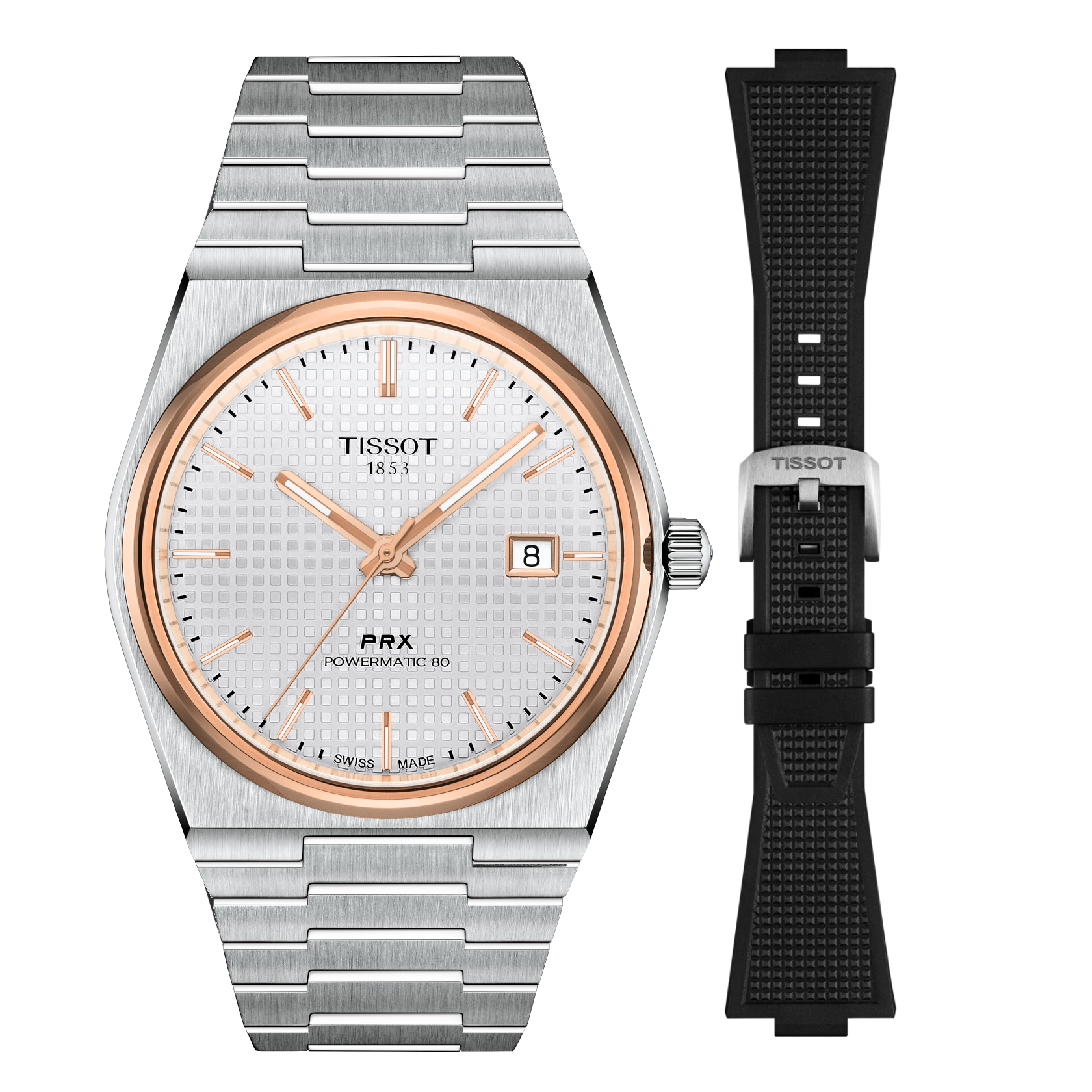 Tissot PRX Powermatic 80 Set + Kautschuk Band