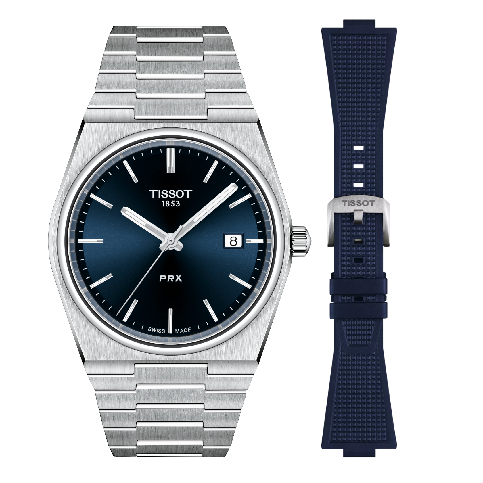 Tissot PRX Set + Kautschuk Band